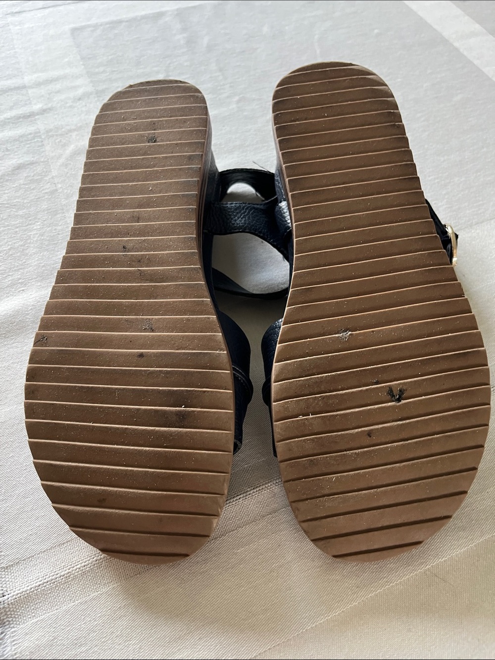 Flex Step Faux Leather Upper Ankle-Strap Navy Blue Sandals Size 7 - Picture 3 of 4